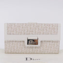 Christian Dior Trotter Canvas Long Wallet Beige Silver Auth 201131V-12
