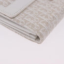 Christian Dior Trotter Canvas Long Wallet Beige Silver Auth 201131V-14
