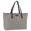 GUCCI GG Supreme Tote Bag PVC Navy Silver 211137 Auth 201133-1