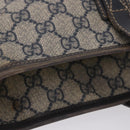 GUCCI GG Supreme Tote Bag PVC Navy Silver 211137 Auth 201133-10