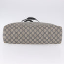 GUCCI GG Supreme Tote Bag PVC Navy Silver 211137 Auth 201133-17
