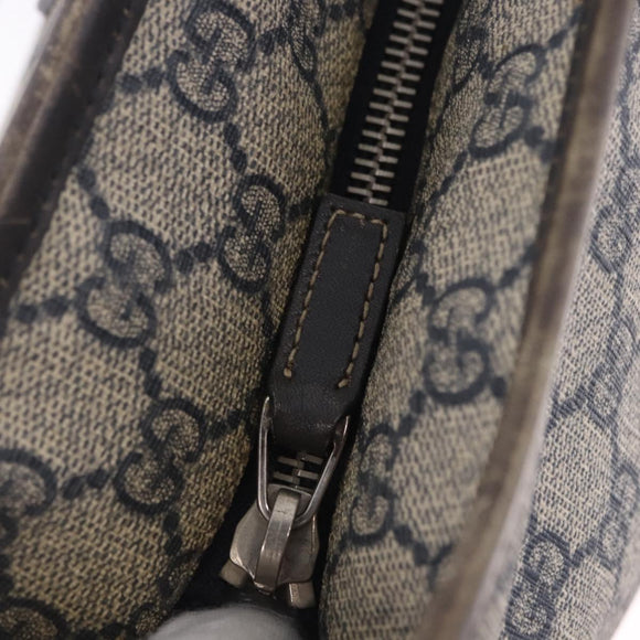 GUCCI GG Supreme Tote Bag PVC Navy Silver 211137 Auth 201133