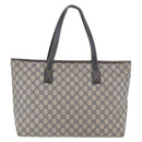 GUCCI GG Supreme Tote Bag PVC Navy Silver 211137 Auth 201133-3