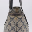 GUCCI GG Supreme Tote Bag PVC Navy Silver 211137 Auth 201133-6