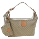 CELINE Macadam Canvas Hand Bag PVC Beige Gold Auth 201135V-1