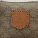 CELINE Macadam Canvas Hand Bag PVC Beige Gold Auth 201135V-12
