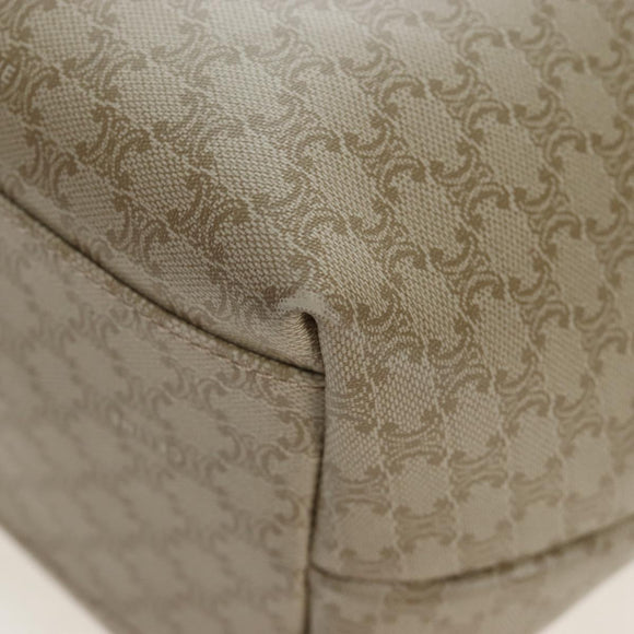 CELINE Macadam Canvas Hand Bag PVC Beige Gold Auth 201135V
