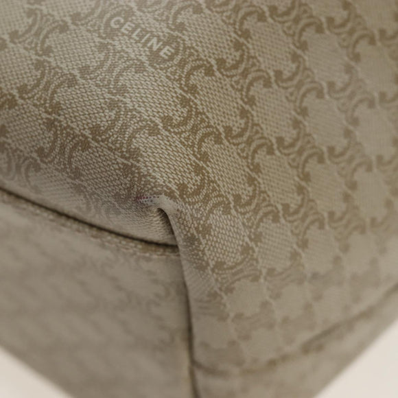 CELINE Macadam Canvas Hand Bag PVC Beige Gold Auth 201135V