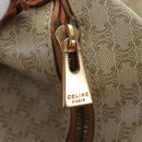 CELINE Macadam Canvas Hand Bag PVC Beige Gold Auth 201135V-21