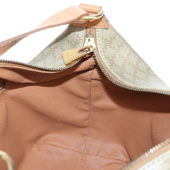 CELINE Macadam Canvas Hand Bag PVC Beige Gold Auth 201135V