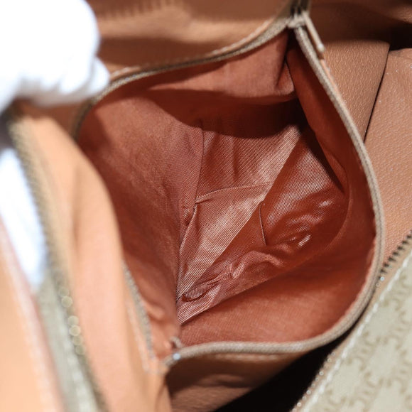 CELINE Macadam Canvas Hand Bag PVC Beige Gold Auth 201135V