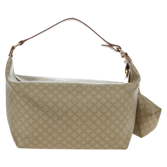 CELINE Macadam Canvas Hand Bag PVC Beige Gold Auth 201135V