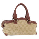 CELINE Hand Bag Canvas Beige Gold Tone Auth 201139A-1