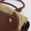 CELINE Hand Bag Canvas Beige Gold Tone Auth 201139A-17