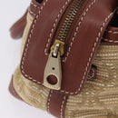 CELINE Hand Bag Canvas Beige Gold Tone Auth 201139A-20