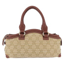 CELINE Hand Bag Canvas Beige Gold Tone Auth 201139A-13