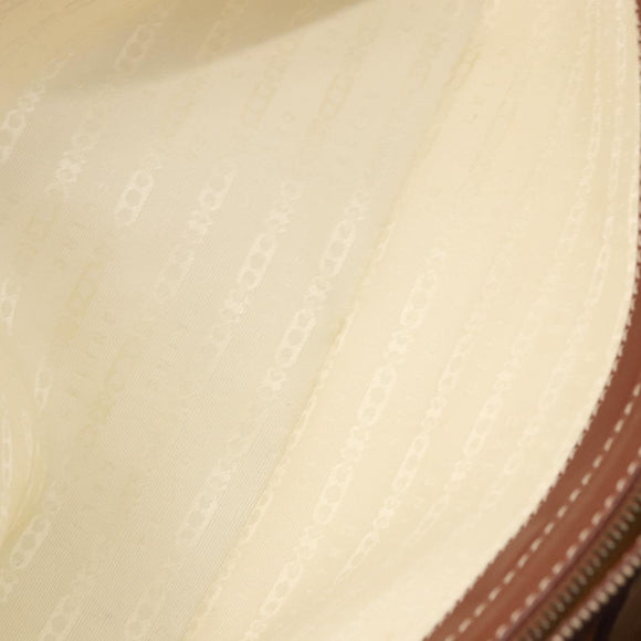 CELINE Hand Bag Canvas Beige Gold Tone Auth 201139A
