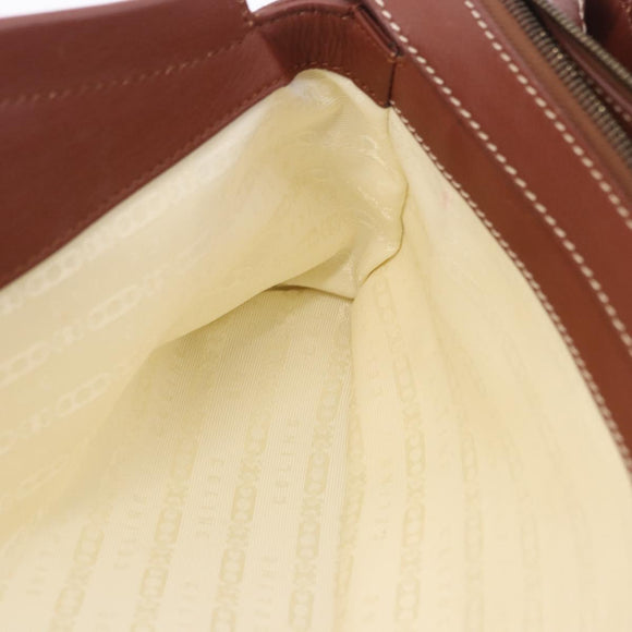 CELINE Hand Bag Canvas Beige Gold Tone Auth 201139A