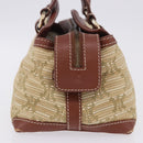CELINE Hand Bag Canvas Beige Gold Tone Auth 201139A-3