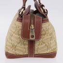 CELINE Hand Bag Canvas Beige Gold Tone Auth 201139A-5