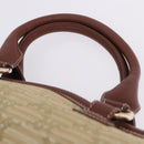 CELINE Hand Bag Canvas Beige Gold Tone Auth 201139A-15