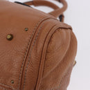 Chloe Paddington Hand Bag Leather Brown Gold Silver Auth 201140V-11
