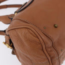 Chloe Paddington Hand Bag Leather Brown Gold Silver Auth 201140V-12