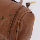 Chloe Paddington Hand Bag Leather Brown Gold Silver Auth 201140V-13