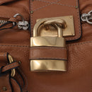 Chloe Paddington Hand Bag Leather Brown Gold Silver Auth 201140V-15