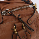 Chloe Paddington Hand Bag Leather Brown Gold Silver Auth 201140V-17
