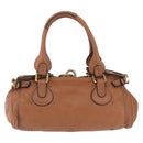 Chloe Paddington Hand Bag Leather Brown Gold Silver Auth 201140V-3