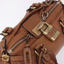 Chloe Paddington Hand Bag Leather Brown Gold Silver Auth 201140V-6