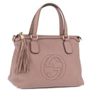 GUCCI Soho Hand Bag Leather Pink Gold Tone 308362 Auth 201141A-1