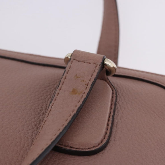 GUCCI Soho Hand Bag Leather Pink Gold Tone 308362 Auth 201141A