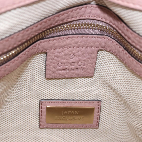 GUCCI Soho Hand Bag Leather Pink Gold Tone 308362 Auth 201141A