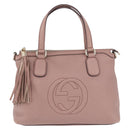 GUCCI Soho Hand Bag Leather Pink Gold Tone 308362 Auth 201141A-2