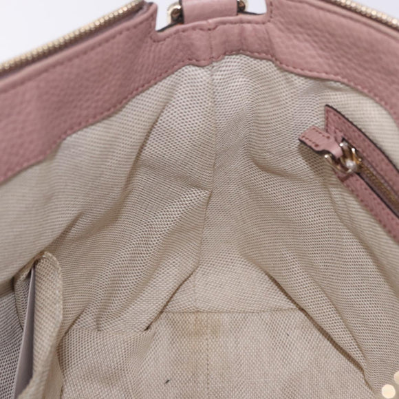 GUCCI Soho Hand Bag Leather Pink Gold Tone 308362 Auth 201141A