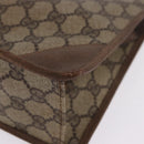 GUCCI GG Supreme Clutch Bag PVC Beige Gold Tone 89 01 029 Auth 201147-11