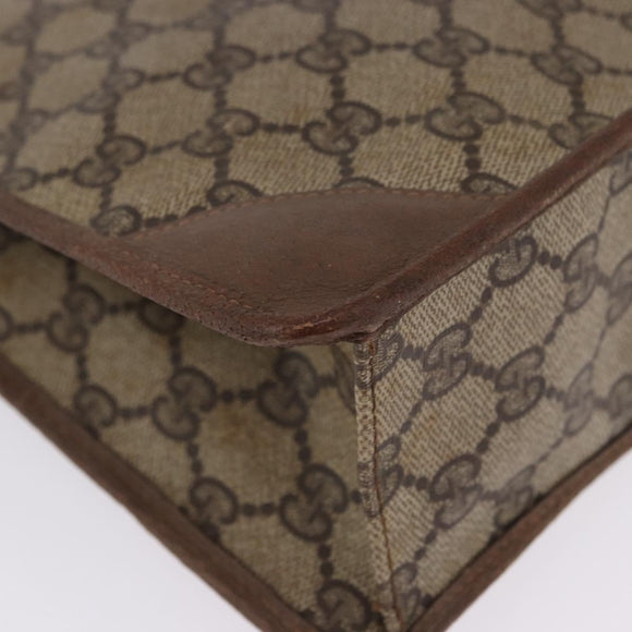 GUCCI GG Supreme Clutch Bag PVC Beige Gold Tone 89 01 029 Auth 201147