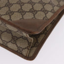 GUCCI GG Supreme Clutch Bag PVC Beige Gold Tone 89 01 029 Auth 201147-13