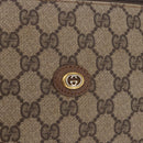 GUCCI GG Supreme Clutch Bag PVC Beige Gold Tone 89 01 029 Auth 201147-15