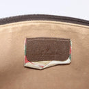 GUCCI GG Supreme Clutch Bag PVC Beige Gold Tone 89 01 029 Auth 201147-17