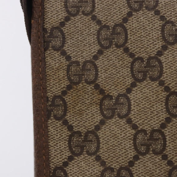 GUCCI GG Supreme Clutch Bag PVC Beige Gold Tone 89 01 029 Auth 201147