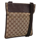 GUCCI GG Canvas Shoulder Bag Beige Silver 27639 Auth 201150-1