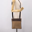 GUCCI GG Canvas Shoulder Bag Beige Silver 27639 Auth 201150-23