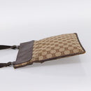 GUCCI GG Canvas Shoulder Bag Beige Silver 27639 Auth 201150-4