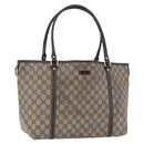 GUCCI GG Supreme Tote Bag PVC Beige Gold Tone 197953 Auth 201153-1