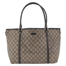 GUCCI GG Supreme Tote Bag PVC Beige Gold Tone 197953 Auth 201153-2