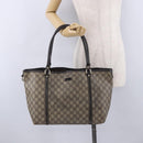 GUCCI GG Supreme Tote Bag PVC Beige Gold Tone 197953 Auth 201153-27