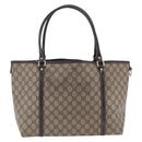 GUCCI GG Supreme Tote Bag PVC Beige Gold Tone 197953 Auth 201153-5